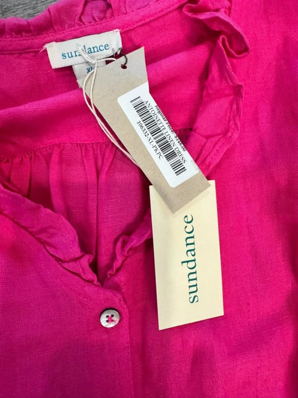 Sundance NWT Pink Button Front Sleeveless Midi/Maxi Dress Size XL Ruffle N32 - Picture 3 of 7